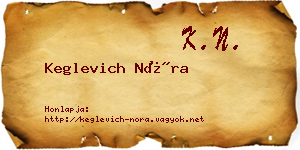 Keglevich Nóra névjegykártya