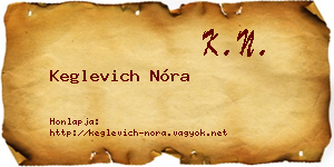 Keglevich Nóra névjegykártya