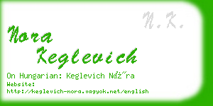 nora keglevich business card
